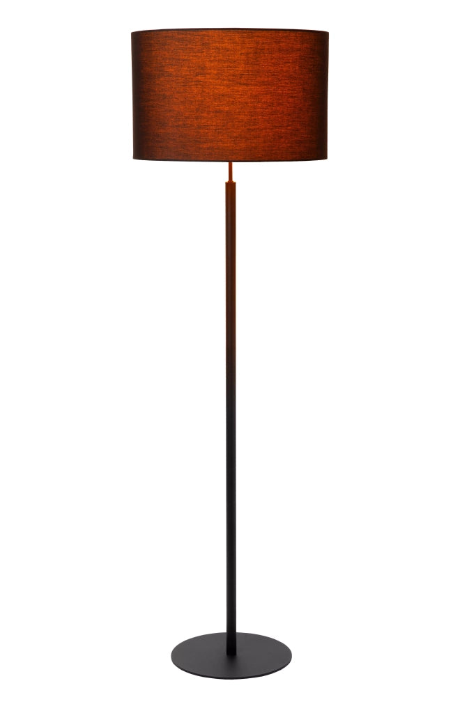 Lampada da terra nera con paralume 150cm E27 Lucide