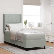 Letto a molle con materasso Grigio chiaro 80 x 200 cm Velluto 3343784