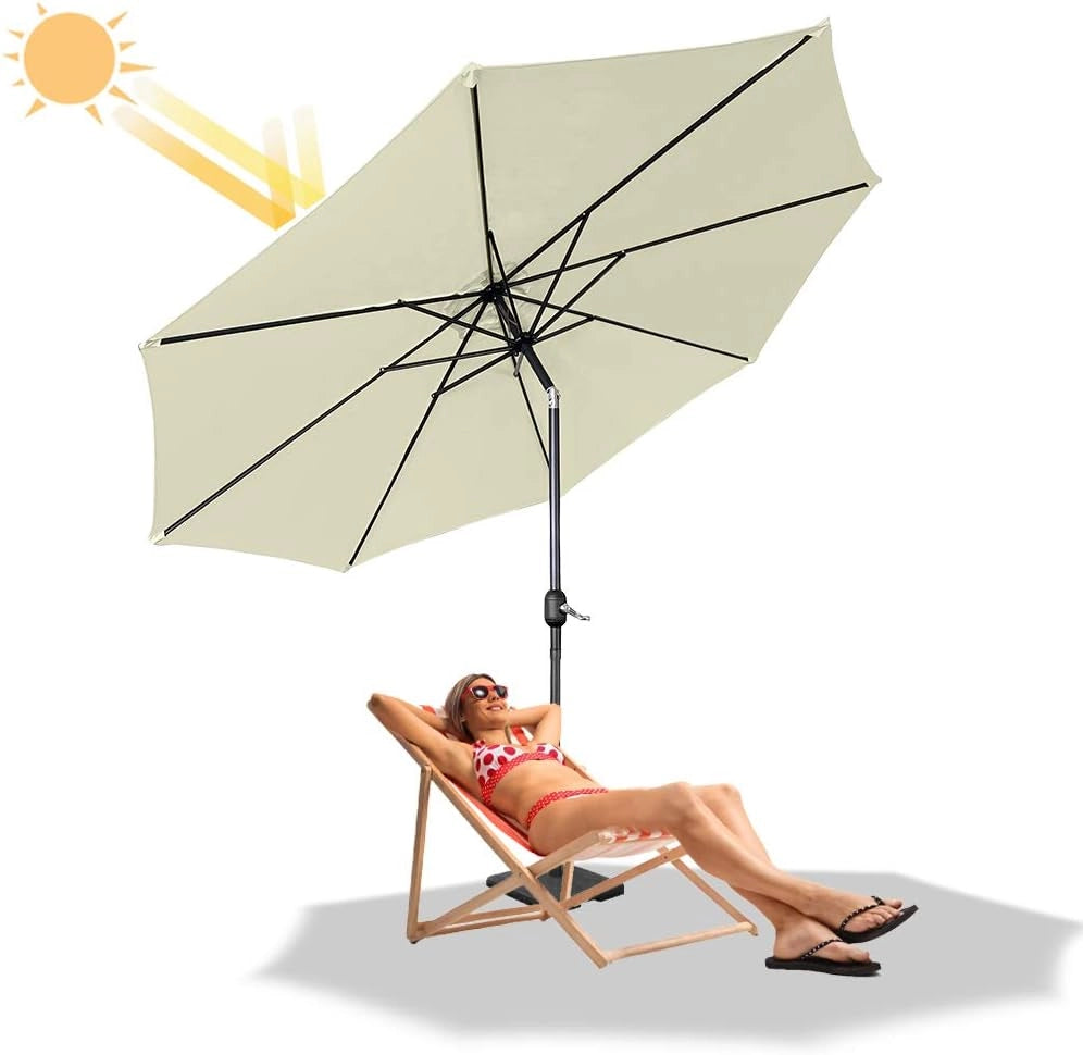 Ombrellone da balcone, 300 cm, pieghevole a 30°, con manovella, in alluminio, ombrellone da giardino, balcone, protezione UV, protezione solare, terrazza, giardino, spiaggia