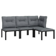 Set di mobili da giardino mobili da esterno set da 4 pezzi resina intrecciata nera e grigia 02_0016268