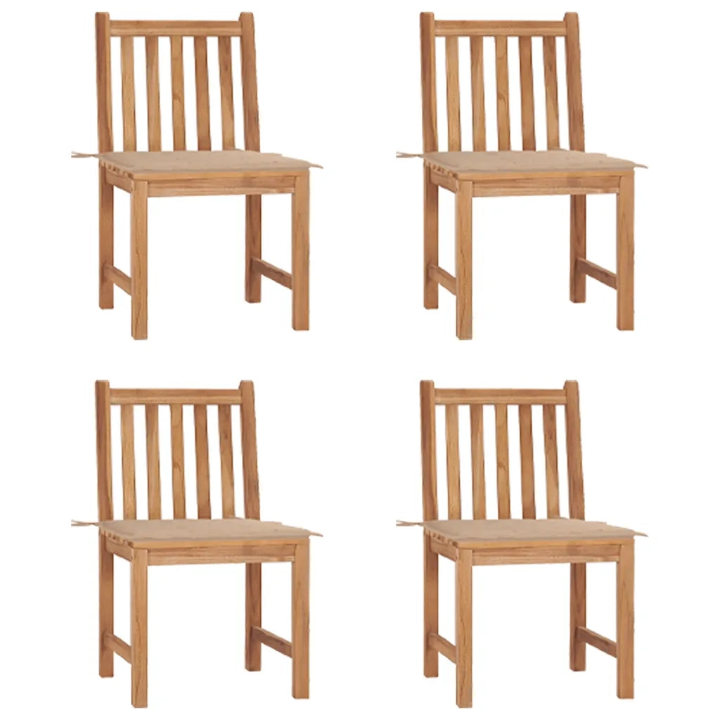 Sedie da Giardino 4 pz con Cuscini in Legno Massello di Teak cod mxl 22780