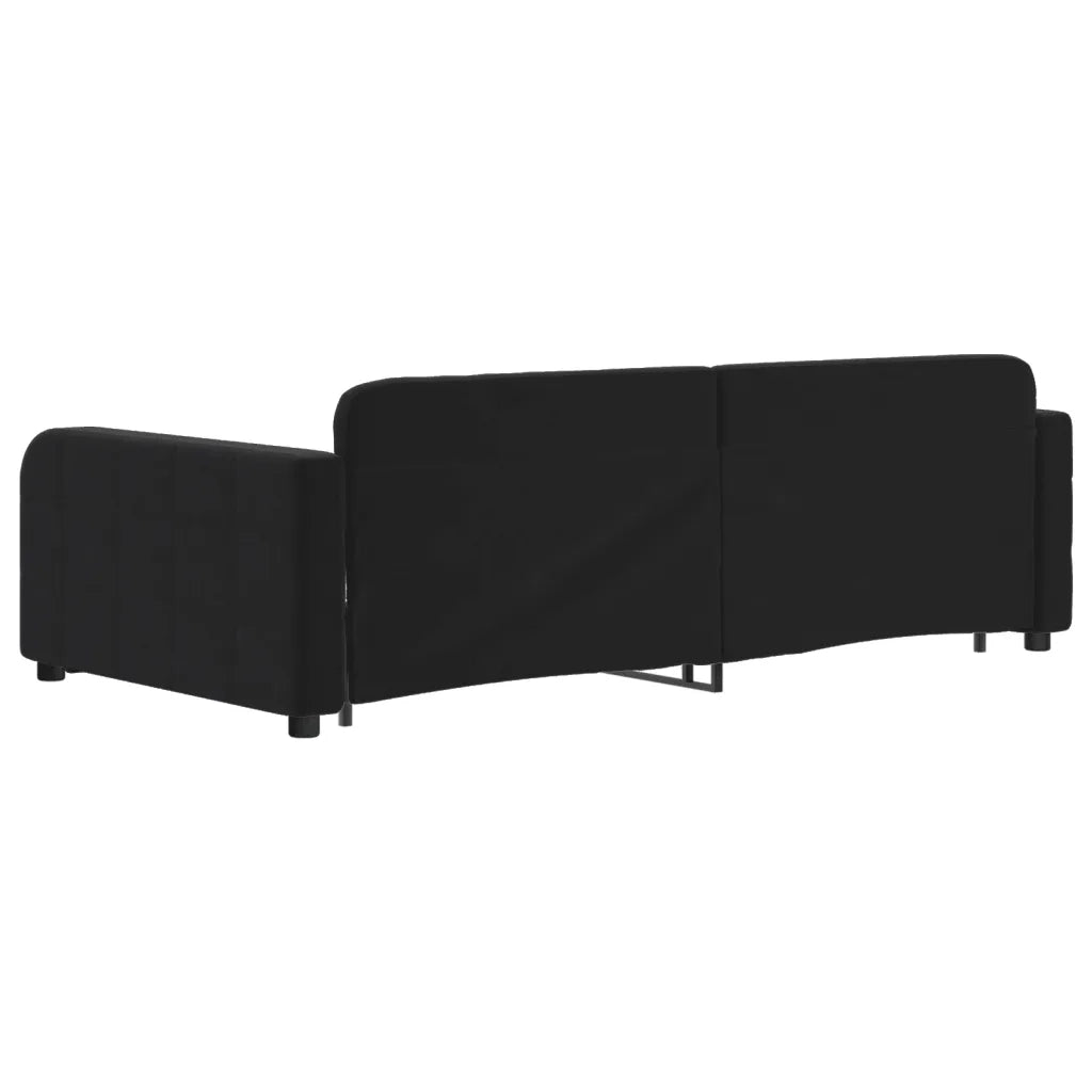 Divano Letto Estraibile con Cassetti-Sofa Letto-Daybed Nero 100x200 cm in Velluto 829112