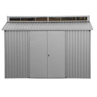 Casetta Box da Giardino 323,3x182,5x230,5 cm in Alluminio Grigio