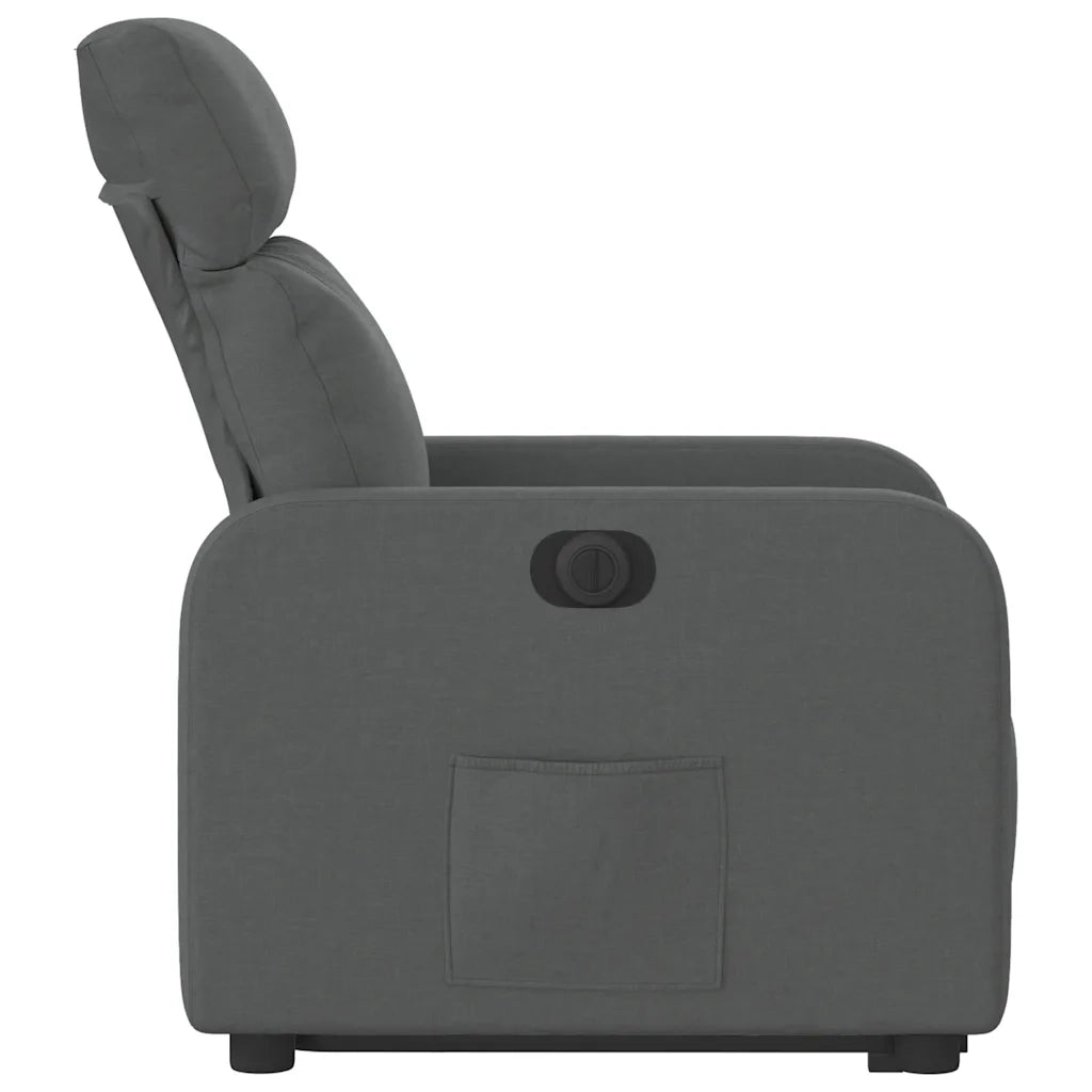 Poltrona | Sedia Relax Alzapersona Reclinabile Elettrica Grigio Scuro Tessuto