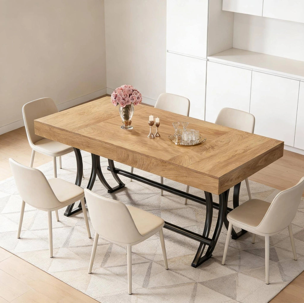 Tavolo bar 160 cm in MDF e metallo nero/marrone