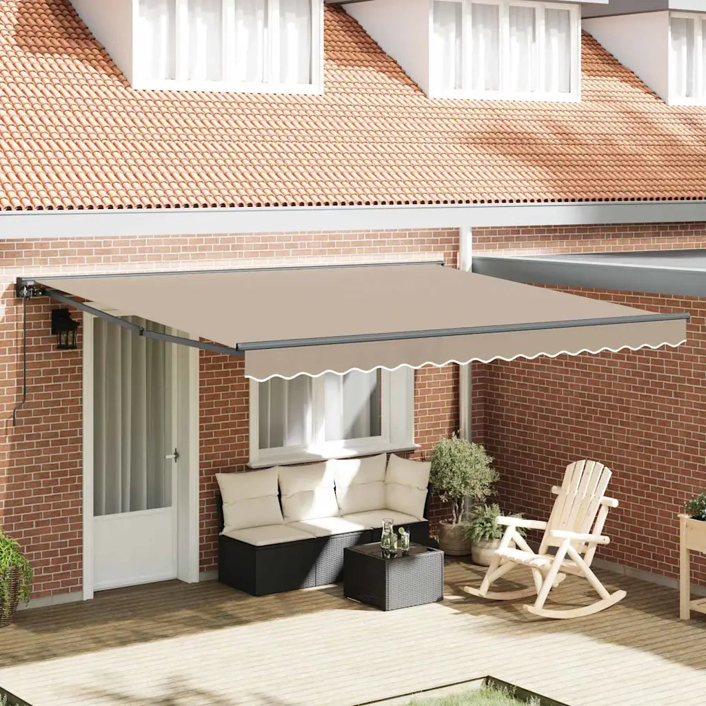 vidaXL Tenda Retrattile Beige 400x300 cm Tessuto