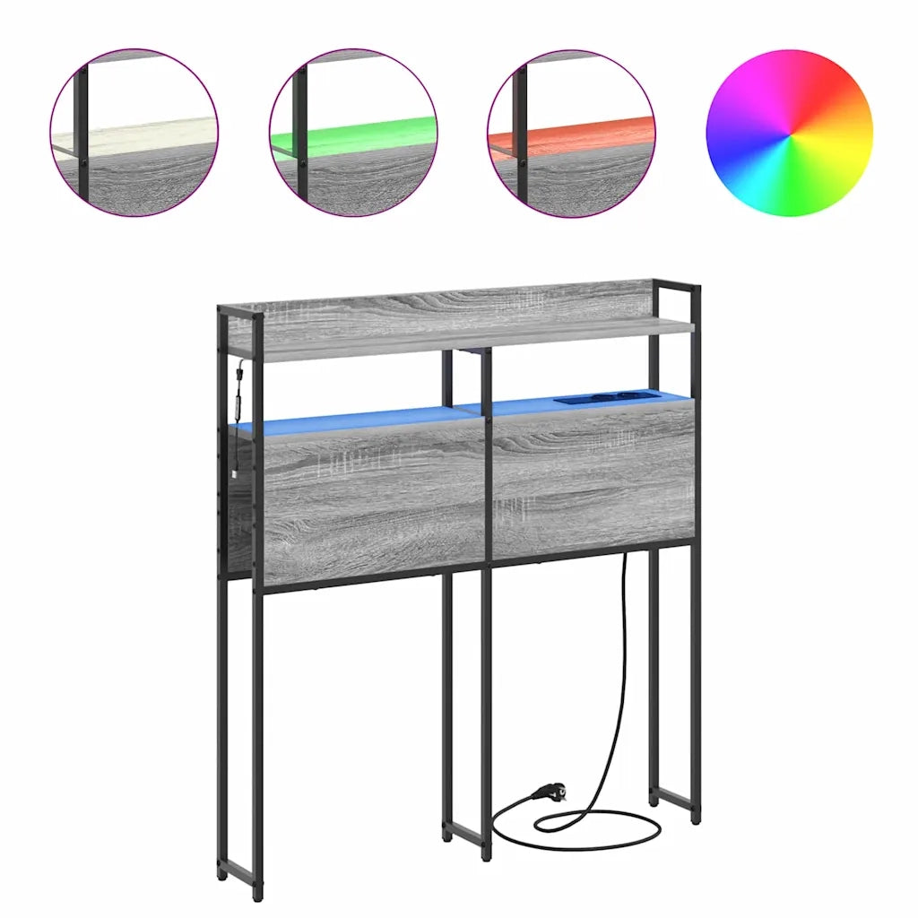 vidaXL Testata contenitore Grigio sonoma 80 cm Legno multistrato