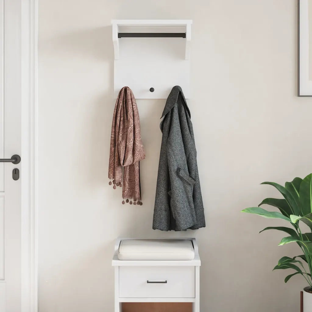 Appendiabiti da Parete SANDNES Bianco 43x30x42 cm Legno di Pino 4010456