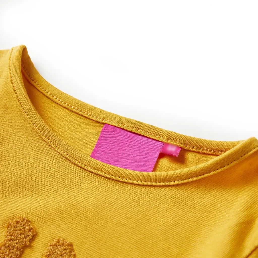 Maglietta per Bambini a Maniche Lunghe Ocra Scuro 140 13483