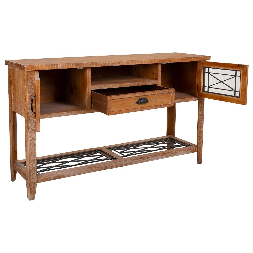 Mobile da ingresso in legno marrone 145x36x80h