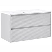 Mobile bagno sospeso con lavabo e 2 cassetti frontali 100 x 46 cm Grigio