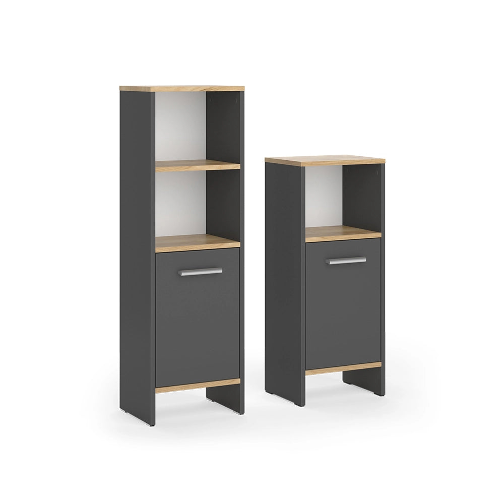 Vicco Set di mobili da bagno Antracite/quercia dorata 2 parti