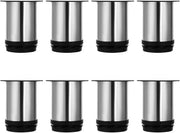 Set di 8 supporti per mobili adattabili - Altezza 80 mm - Rondi - In acciaio inossidabile borchiato - Installazione semplice