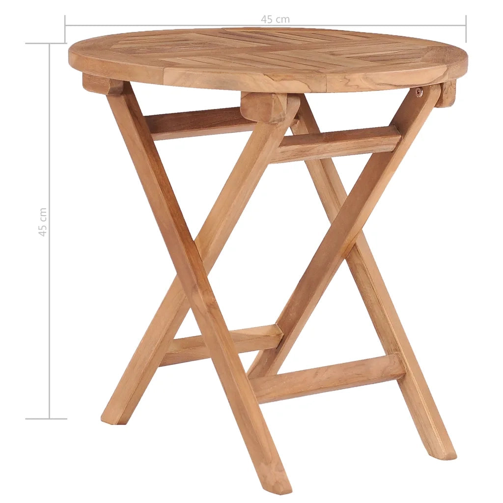 Tavolo da Giardino Pieghevole 45 cm in Legno Massello di Teak 48976