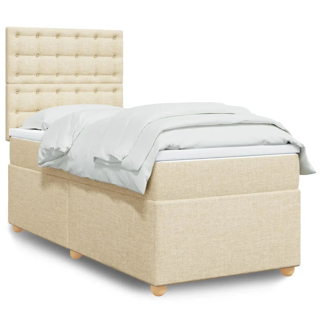 Giroletto a Molle con Materasso Crema 90x200 cm inTessuto 3291182
