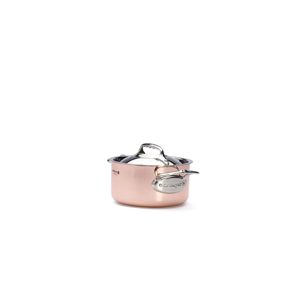 De Buyer 6242.16 Prima Matera Pentola per Induzione 16 cm 1.8 L in Rame e Acciaio Inox colore Dorato e Argento