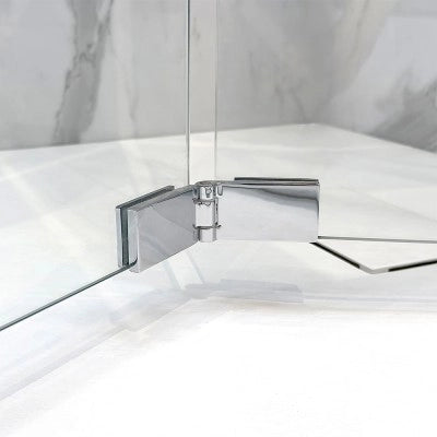 Box doccia 70x80 cm con porta a soffietto trasparente H 200 cm Ted