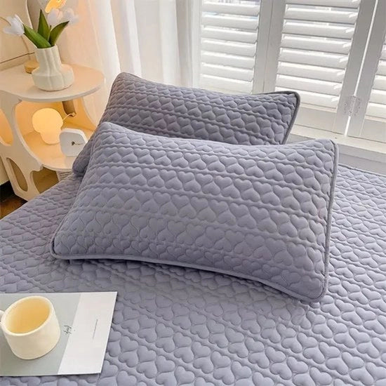 Cuscino in doppio strato scuro grigio con clip impermeabili e cuscino in cotone per uso domestico, capo da letto 48cm x 74cm
