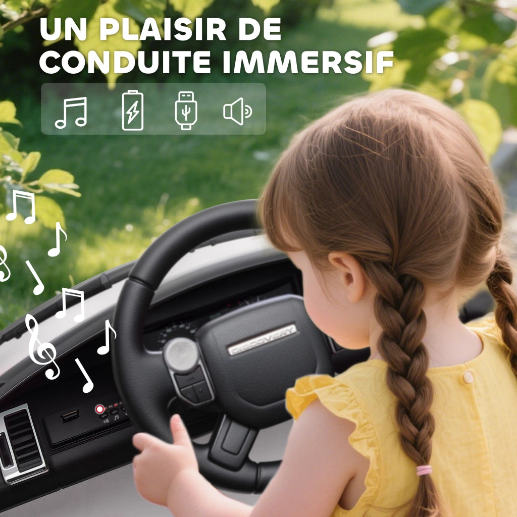 Auto elettrica per bambini Land Rover Discovery 12V telecomando 2,4G ¨C Minimal ¨C 105x68,5x58cm bianco
