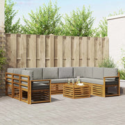 Set divani con cuscino 10 pcs Grigio Naturale e Chiaro