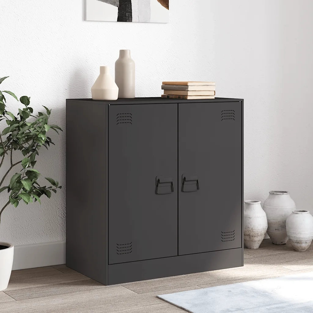 Credenza Nera 67x39x73 cm in Acciaio 841673