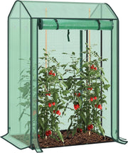 Serra da Giardino con Porte Avvolgibili, Serra da Balcone, Telo in Rete PE 140 g/m², per Piante Idrorepellente a Fori Rotondi per Piantare Pomodori Rampicanti e Altro, Verde