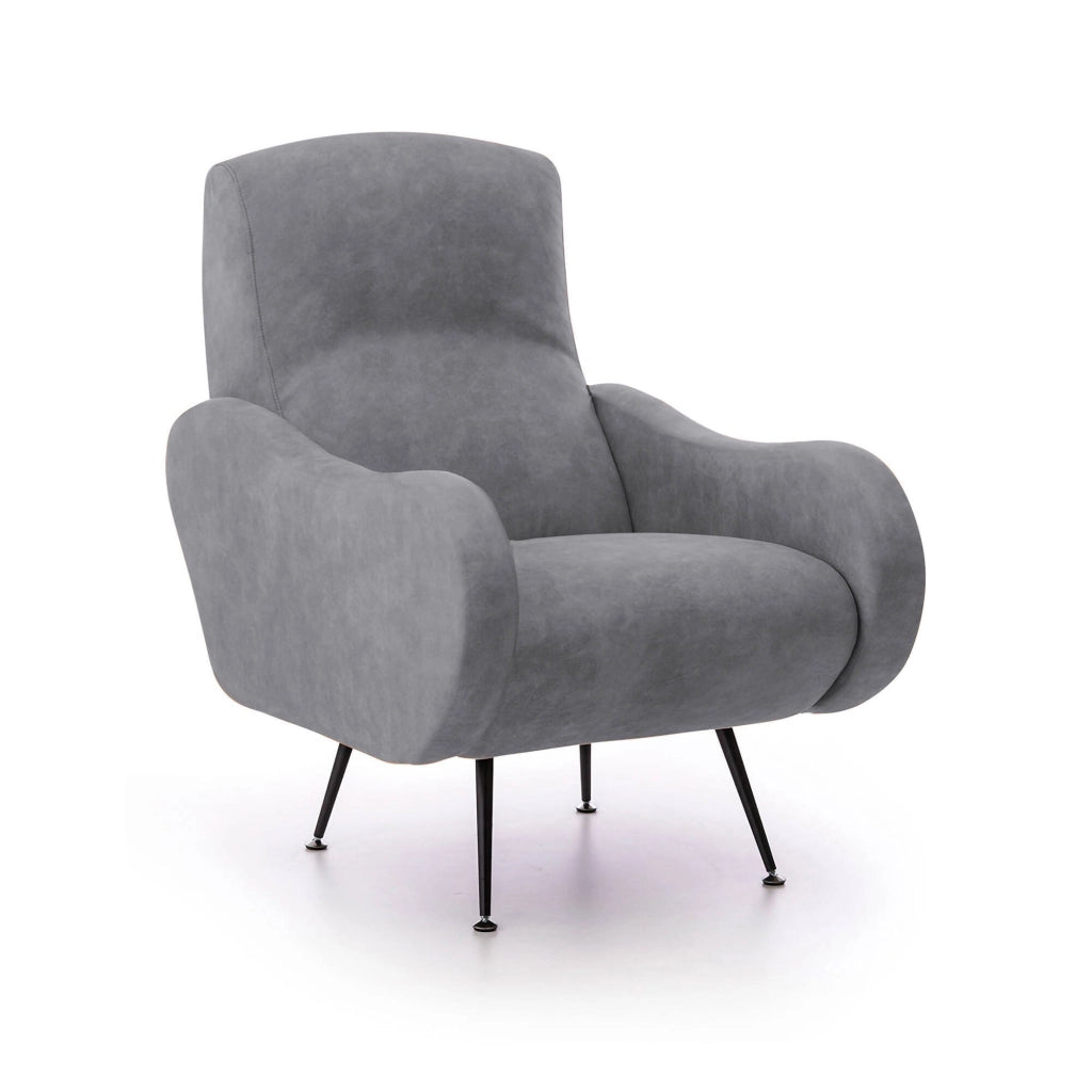 Poltroncina Lasnigo, Poltrona Braccioli Made in Italy, 70x100x98h cm Grigio