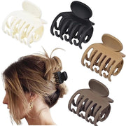 4 pezzi di clip per capelli 4 cm - clip per capelli antiscivolo per capelli fini - bianco chiaro marrone scuro nero - formato medio per donne e ragazze