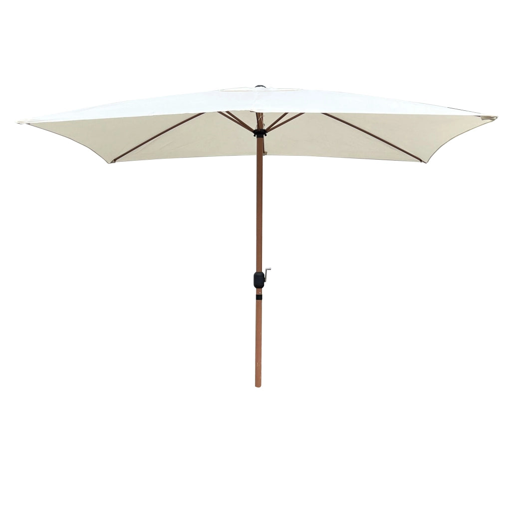 Ombrellone rettangolare da giardino Auro (300x200 cm), acciaio e poliestere, palo diam. 38 mm, apertura antivento con manovella, senza base