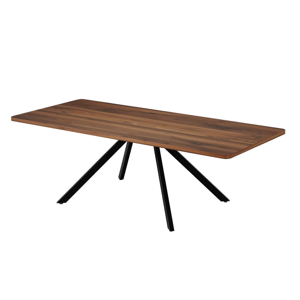 Tavolo da pranzo allungabile 160/200/240x90 cm, 6-10 posti, colore noce, struttura in MDF, portata 100 kg