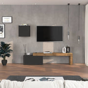 WHOUS Parete attrezzata Chronos set soggiorno antracite opaco e rovere 180/260x40 cm