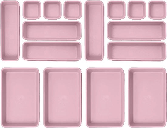 Sistema di organizzazione per la cucina, 16 pezzi, organizzatore con 3 misure, contenitore di archiviazione per la cucina, contenitori per pennarelli, ufficio, camera da letto, tavolo da trucco, cosmetici