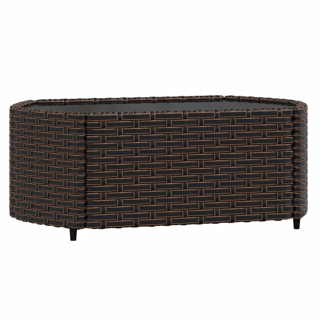 Set Mobili da Giardino 4 pz con Cuscini in Polyrattan Marrone 319760