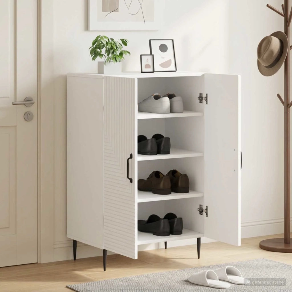 Mobile per scarpe HAARLEM 59,5 x 39,5 x 89,5 cm Bianco 896865