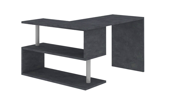 Scrivania con Gamba ad S Girevole 120/65x50x75 cm Volta Ardesia