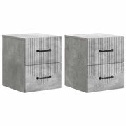 Mobiletto da notte a muro con cassetto 2 pcs Grigio Cemento 898982
