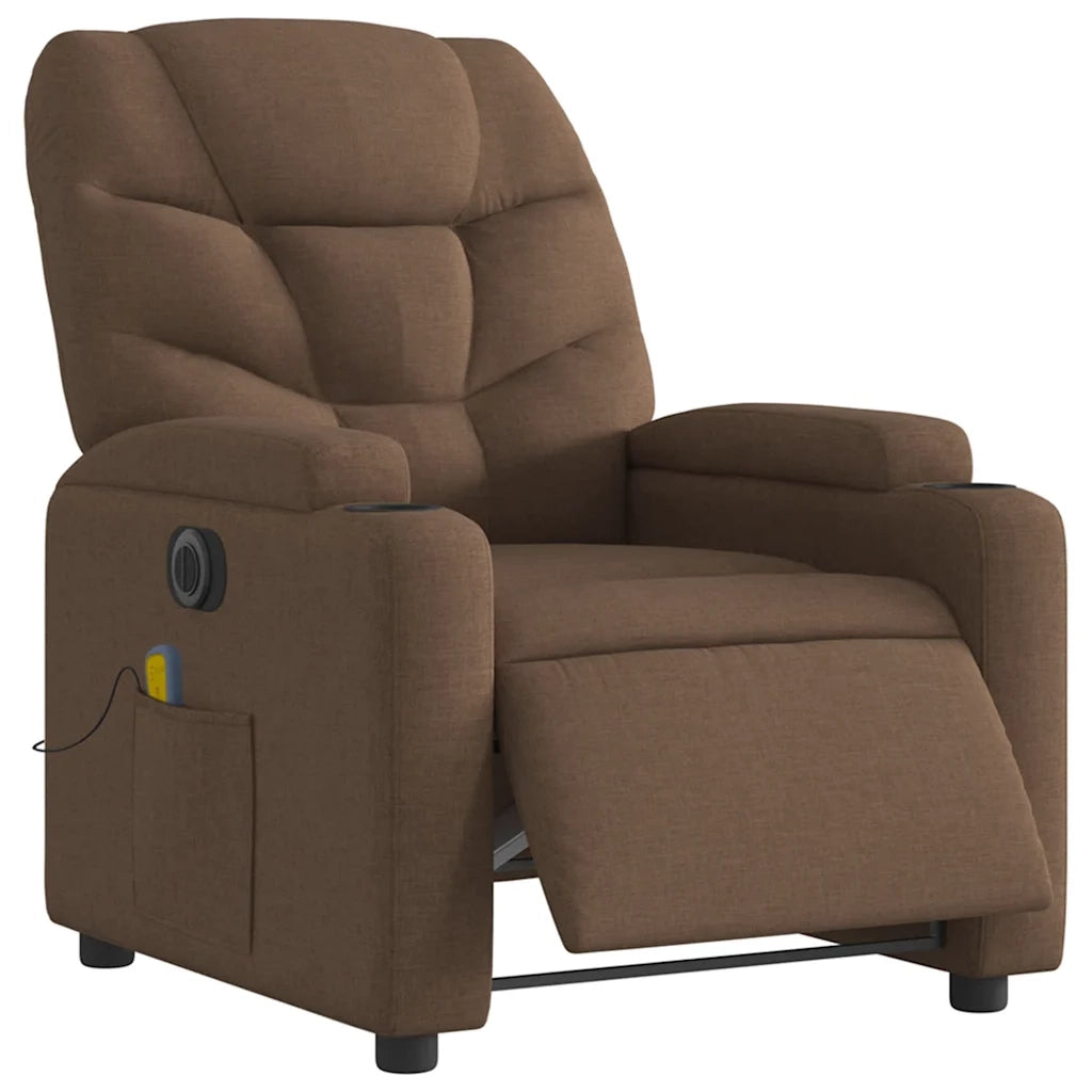 Poltrona Massaggiante Reclinabile Elettrica Marrone in Tessutocod mxl 133203
