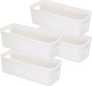 Set di 4 Scatole di Deposito Bianche per Cucina e Bagno