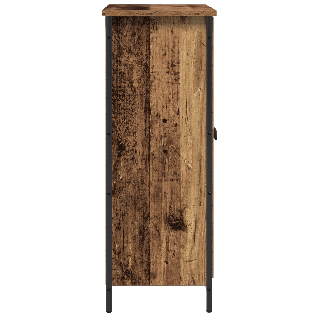 Buffet Sideboard Legno Vecchio 70x30x80 cm Legno Ingegnerizzato e Acciaio