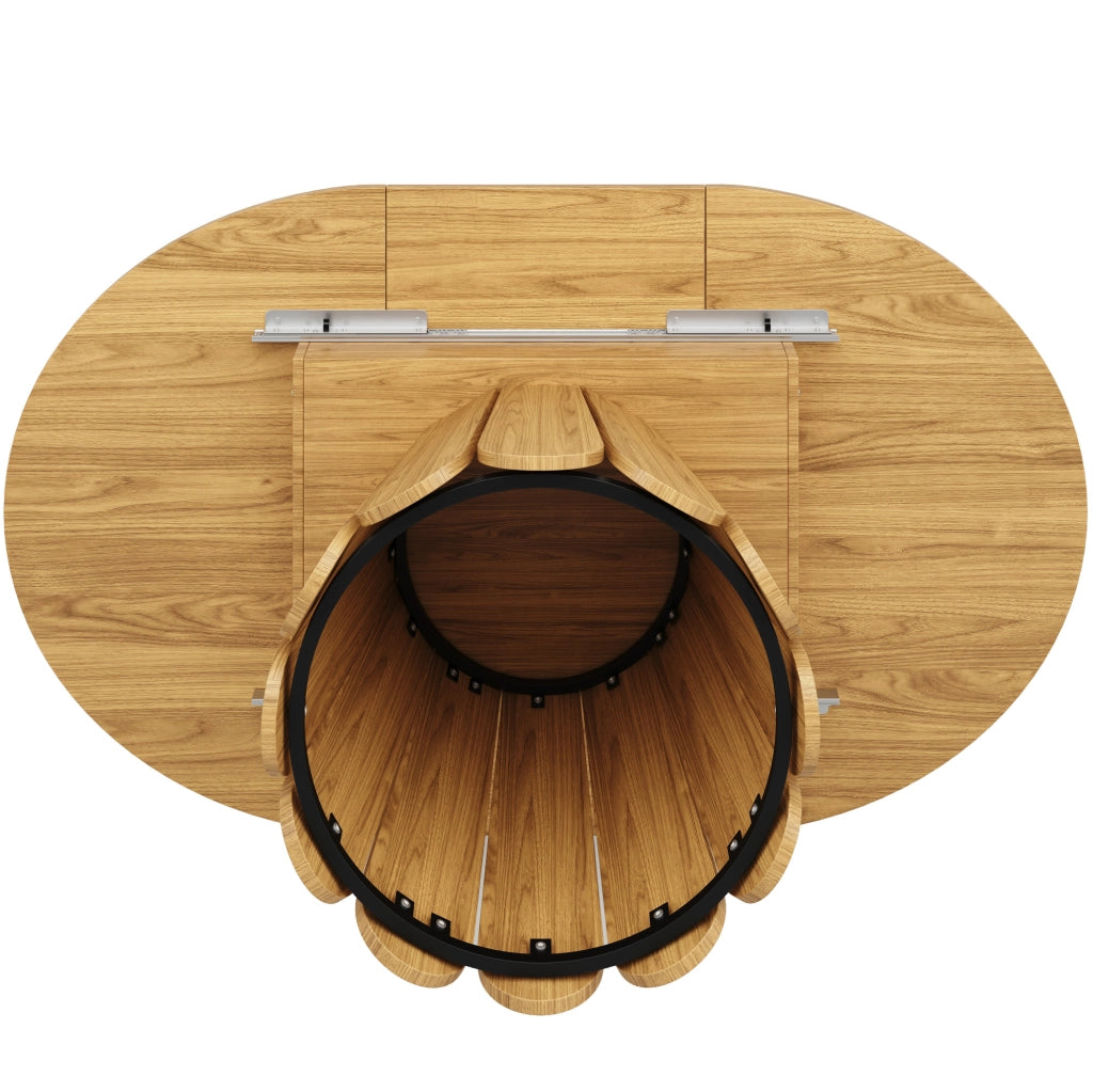 Tavolo da pranzo allungabile rotondo 118-158 cm; MDF; colore naturale