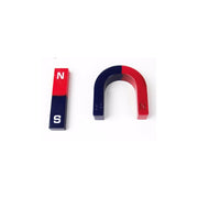 Trade Shop - Kit Calamite Magnete Didattico A Forma Di U E Lineare N S 42mm + 50mm Rosso Blu -