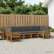 Set di divani da esterno con cuscino 7 pcs Naturale e Antracite 3385518