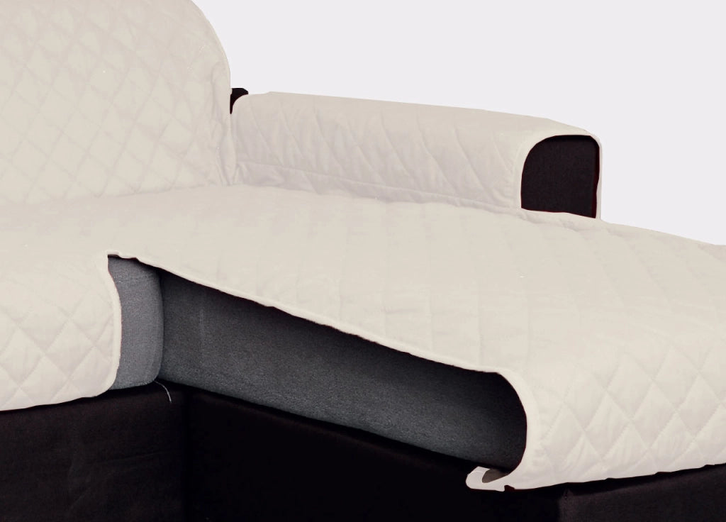 Copridivano Con Penisola Antimacchia Trapuntato Modello Star Colore Panna - 190cm - Panna