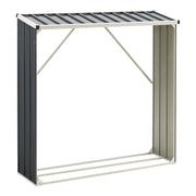 Deposito legna casetta da giardino coperta con telo protettivo 155 x 45 x 157 cm porta legna deposito legna coperto antracite 03_0008840
