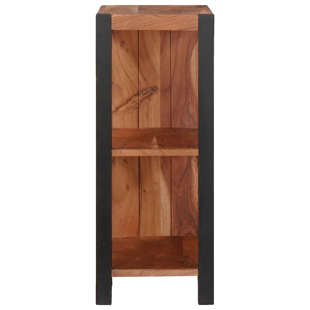 vidaXL Libreria Marrone, Nero 50 x 30 x 75 cm Legno di Acacia Massello