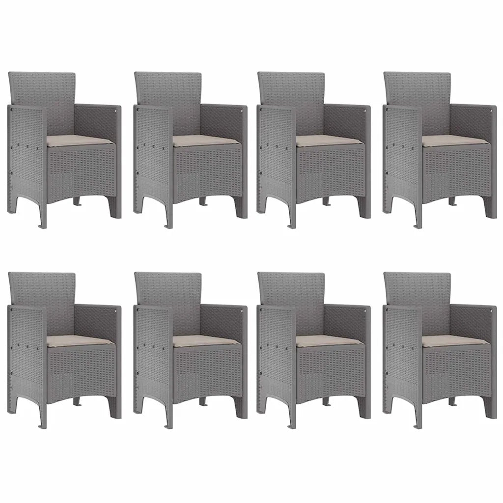 Set da Pranzo per Giardino 9 pcs Bianco Polipropilene