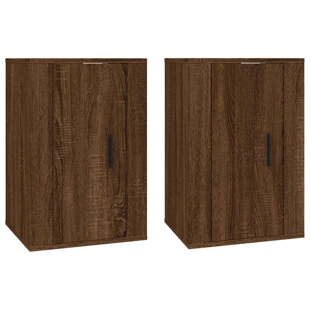 Mobile TV multimediale da parete mensola TV credenza TV per sala da pranzo soggiorno camera da letto 2 pezzi rovere 40 x 34,5 x 60 cm marrone 02_0028968