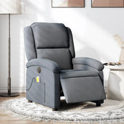 Divano Sedia-Poltrona Massaggiante Reclinante Elettrica Grigio Scuro Velluto 279529
