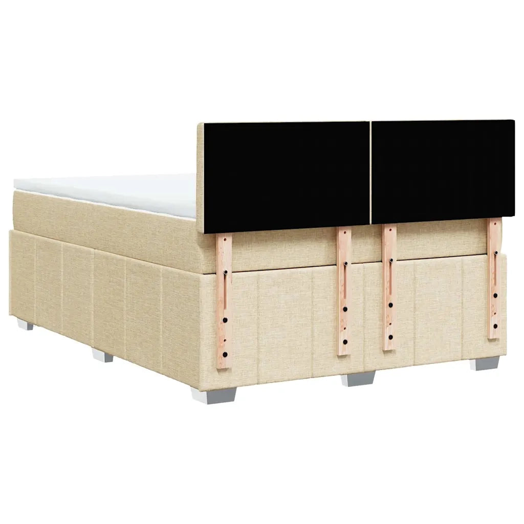 Giroletto a Molle con Materasso Crema 140x19 cm in Tessuto