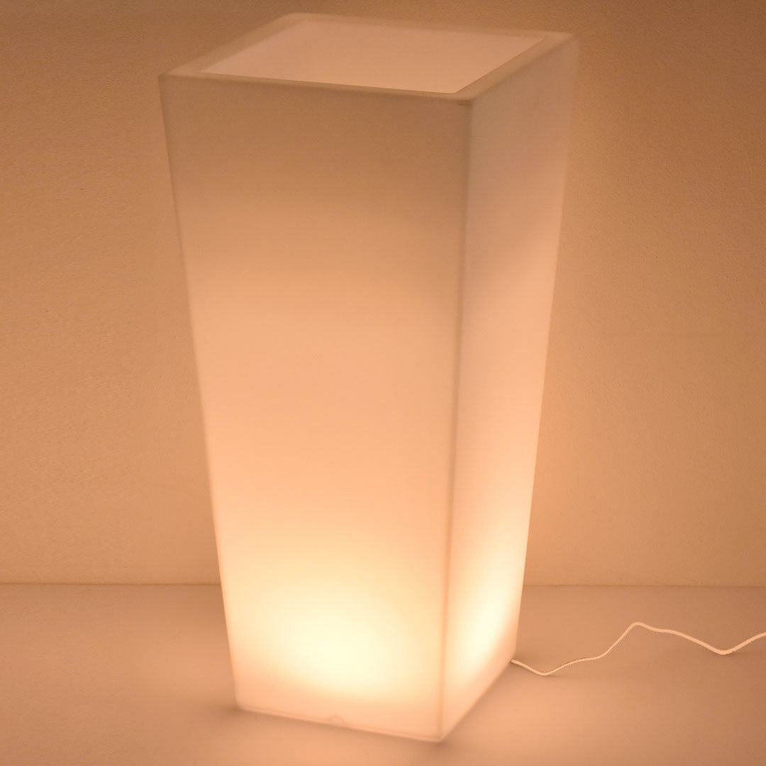 Vaso Luminoso da Giardino a LED 38x38x80 cm in Resina 5W Cedar Bianco Caldo